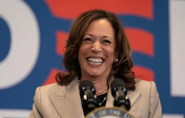 kamala harris fait semblant telephone electeur - copie