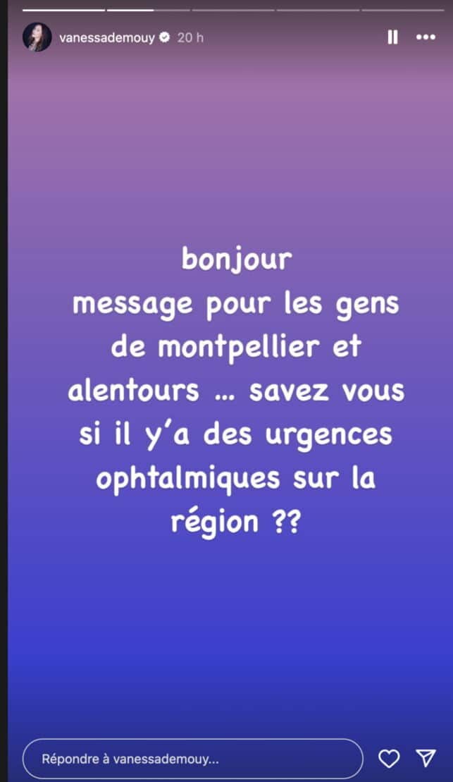 vanessa demouy urgence message instagram