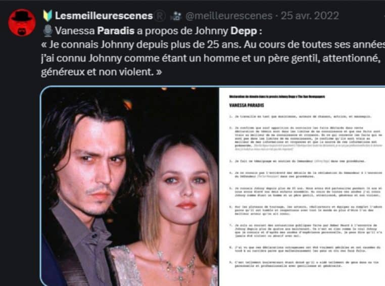 Vanessa Paradis soutien procès Johnny Depp