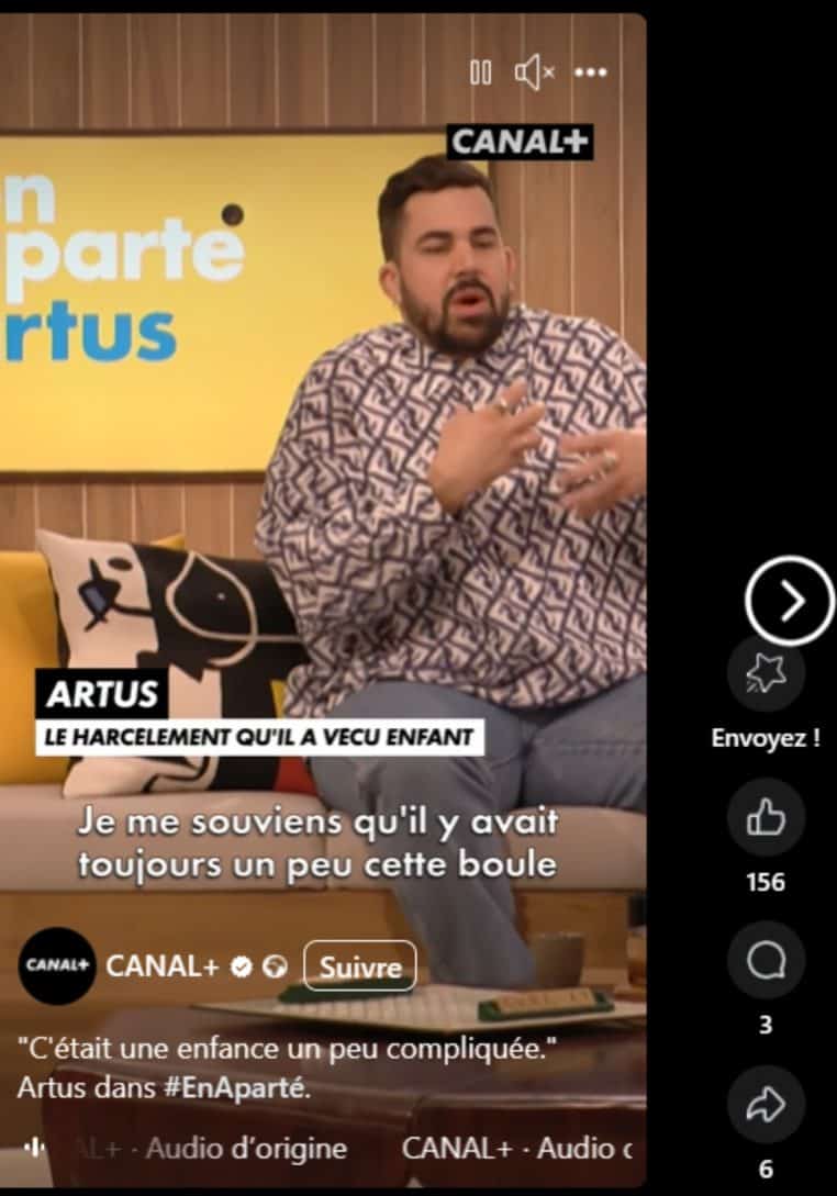 Artus se confie sur son enfance compliquée