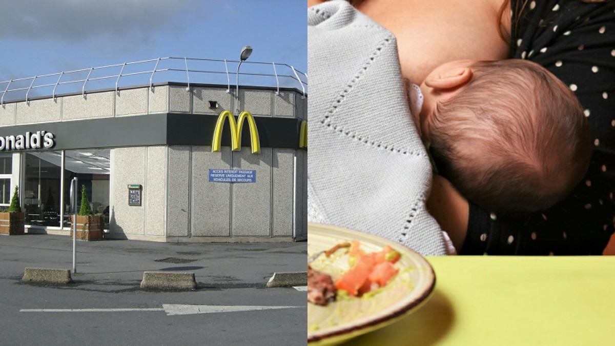 Femme allaite resto McDonald's