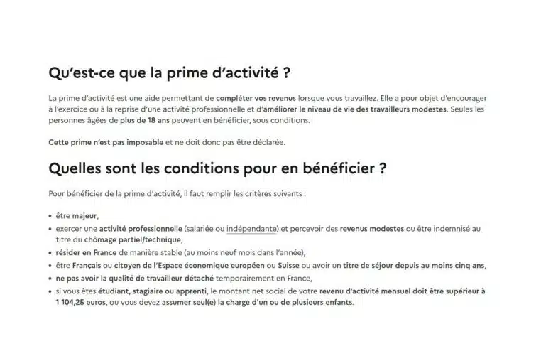 prime activite @economie gouv