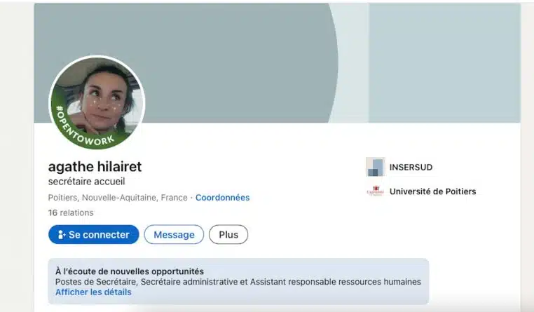 Profil Linkedin d'Agathe Hilairet
